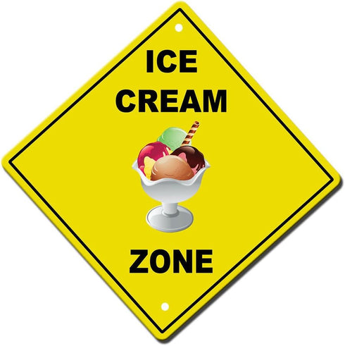 Vision Signs Ice Cream Zone Novelty Sign Vinyl Sticker Decal 8"