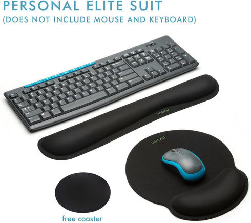 Ergonomic Mouse Pad with Wrist Rest - Premium Memory Foam Keyboard and Mouse Wrist Rest Pads Set for Comfortable Typing