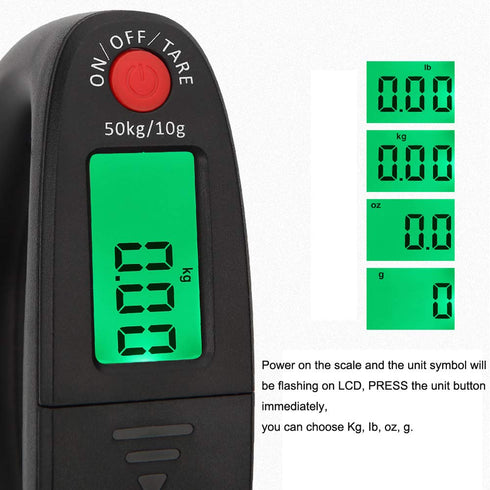 110lb 50kg Portable Digital Hanging Fish Scale Postal Scales, 2 AAA Batteries (Not Included)