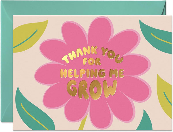 Sweetzer & Orange Teacher Thank You Card Elegant 5x7 Appreciation Card with