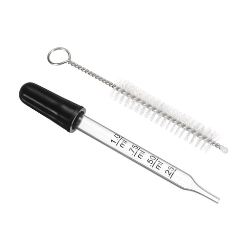 PATIKIL Eye Dropper Kit, 1 Set 1ml Glass Straight Tip Graduated Ear Dropper with Rubber Bulb, Clear