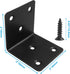 Aoserge 10 2 2 Inch pcs x Black Stainless Steel Corner Bracket - Heavy Duty Angle Iron for Shelves, Cabinets