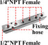 Beduan 6 Way 8 Port 1/2"NPT Input Port Aluminum Air Hose Inline Manifold Block Splitter
