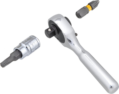 Neiko 03002A Stubby Ratchet, 1/4 Inch Ratchet Wrench and Bit Driver, 108-Tooth Reversible Mini Ratchet Wrench