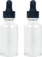 Magic Season Boston Round Glass Bottles, Transparent 1 fl oz with Droppers, 2 Pcs