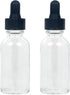 Magic Season Boston Round Glass Bottles, Transparent 1 fl oz with Droppers, 2 Pcs
