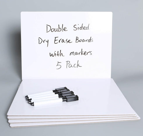 Dry Erase White Board, 5-Pack Personal Lapboard for Kids - White Lapboard for Individual Use and School Supplies