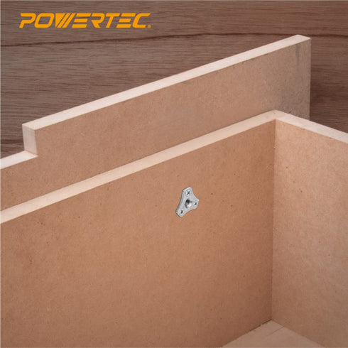 POWERTEC 5/16-18 T Nuts, 8 Pcs | Screw-On Tee Nuts for Wood Working, Rock Climbing Holds, and Furniture
