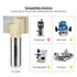 JGZUI 1/2inch 1-1/8"" (1/2inch 1-1/8"" Shank Router Bits, Diameter, Carbide Tipped Cleaning Bottom Bit for Surface