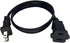 Short Extension Cord 2 Foot, 18 AWG Small 2 Prong Power Cable, Black Male to Female Outlet Saver for Indoor Use