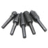 JIUWU 10pcs Black Twist Rotary Burr Drill Bits 6.35mm Shank for Wood Carving, DIY Woodworking Chisel Power Tools