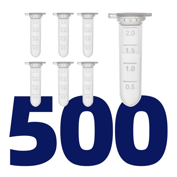 Microcentrifuge Tubes 2ml, AyinLab 500pcs Polypropylene Plastic Tubes with Leak-Proof Snap Caps