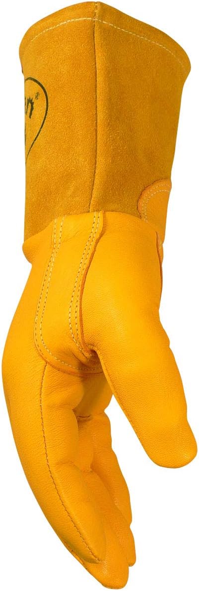 Caiman Premium Top Grain Goatskin MIG Welding Gloves - DuPont Kevlar Stitching, Unlined, 4-inch Gauntlet Cuff