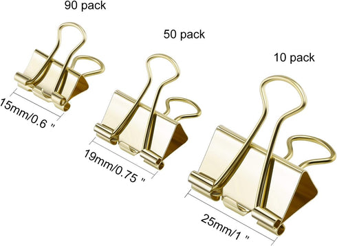 TecUnite 150 Pcs Binder Clips Assorted Sizes Paper Clamps Clips Large Medium Small Clips Office Supplies by TecUnite