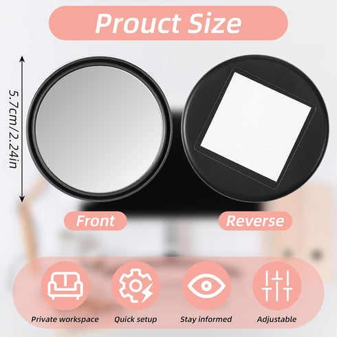 Lusofie 2 2.24 Inch Pcs Cubicle Mirror, Adjustable Cubicle Mirror to See Behind You, Office Desk Mirrors for PC