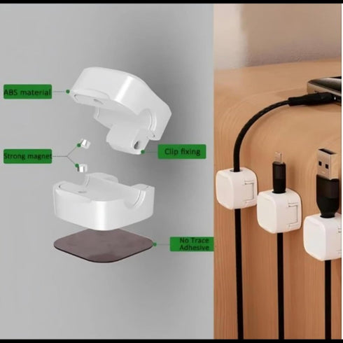 Generic 6 Pack (6) Magnetic Cord Organizer - Cord Holder for Nightstand | Magnetic Cable Clips | Wire Clips for Cords |
