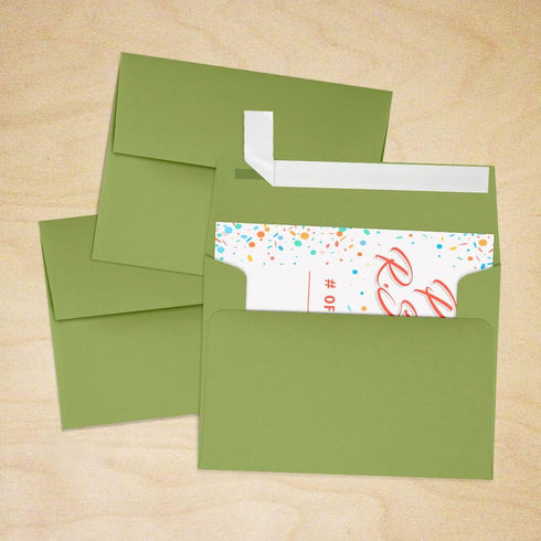 LUXPaper A2 Invitation Envelopes | Peel & Press | Avocado Green | 4 3/8" x 5 3/4" | 70lb. Text | 50 Qty