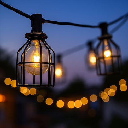 YI LIGHTING 1-Piece (1) Industrial Vintage Style Metal Lamp Guard Cage for Pendant String Lights and Vintage Lamp