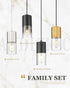 AD-24023-1P-BK Black Pendant Lights Kitchen Island, Modern Hanging Lights Fixtures with Cylinder Clear Glass
