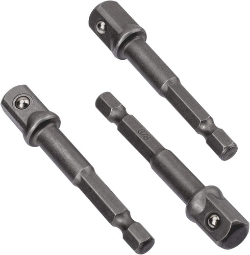 OIIKI 12 Pack 3/8 inch Square Socket Adapter Bit Set, Impact Driver Power Bits for Automotive DIY, 1/4 Hex Shank