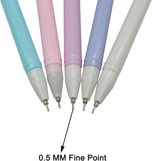 Maydahui 12 PCS Cat Rollerball Pens, Cute Cartoon Kitty Animal Pen, Black Gel Ink Smooth Writing for Cats Lovers