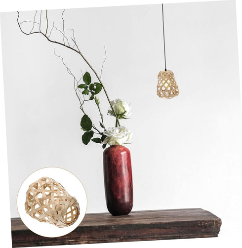 2Pcs Bamboo Lamp Shade Small Decorative Lampshade for Floor Table Light Replacement for Pendant Light Covers Home