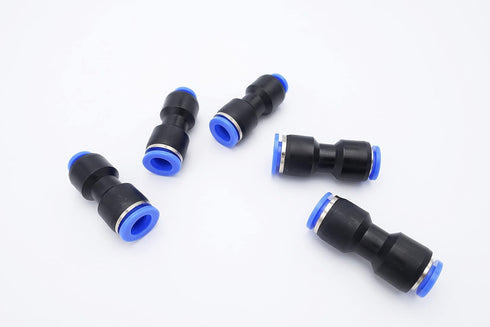 Push to Connect Fitting 10mm Tube OD x 8mm Tube OD Reducer, Pneumatic Air Water Straight Union (Pack of 5)