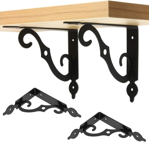Luomorgo 10 5.4 Inch, Pcs L Bracket Decorative Shelf Brackets, Wall Mounted L Shape Floating Shelf Bracket Heavy Duty