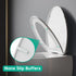 2 Pack, 18.5"L 14"W Toilet Seat Elongated Toilet Seats with Cover Quiet Close, Never Loosen Bumpers, Easy Removing
