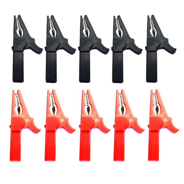 10Pack Alligator Clips 1000V 32A Heavy Duty Insulated Automotive Car Battery Clips for Multimeter Test Leads