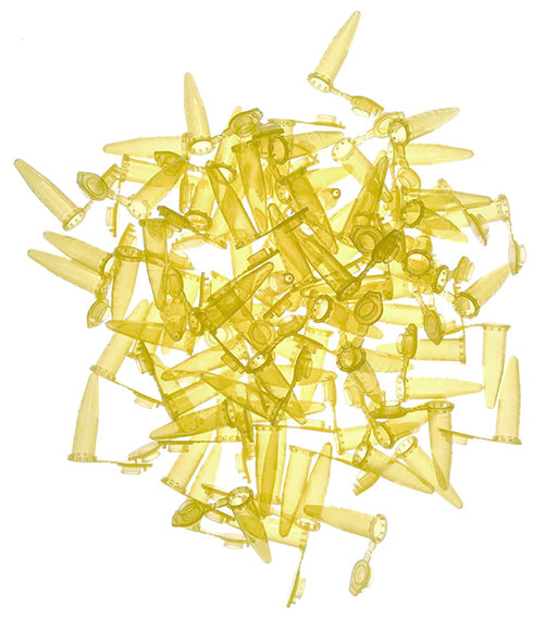 MUHWA 500 PCS Polypropylene Graduated Microcentrifuge Tubes with Snap Cap, 1.5ML Micro Test Tubes Conical Microtube Sample Vial for Laboratory (Yellow)