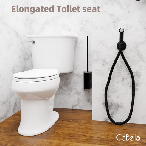 Elongated Toilet Seat, Slow Close Quick-Release Hinges, Heavy Duty Soft Close, Oval(Oblong) Toilet Seat For Elongated