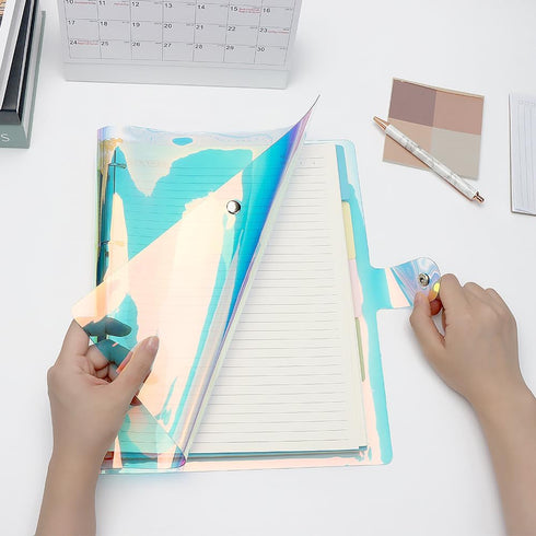 Laser A4 Soft PVC Budget Binder, 4-Ring Refillable Planner Cover with Snap Button Closure