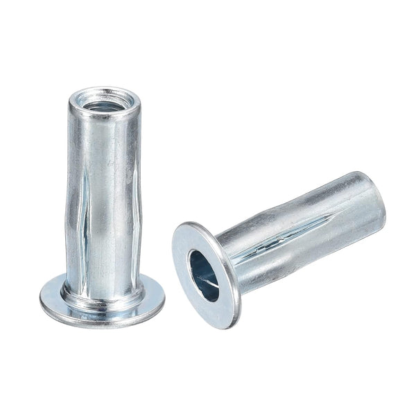 uxcell M5 Multi-Grip Rivet Nuts, 25pcs Pre-Bulbed Shank Flat Head Threaded Insert Nut
