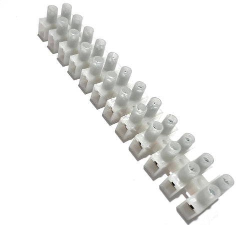 (5 Pack) 12 Position / 24 Contact Terminal Block Barrier Strip, Dual Row with Screw Connector 30 Amp