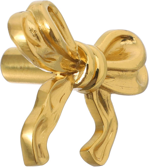 Bow Cabinet Handles Stylish Brass Pull Knobs for Wardrobes Shoe Cabinets Bedside