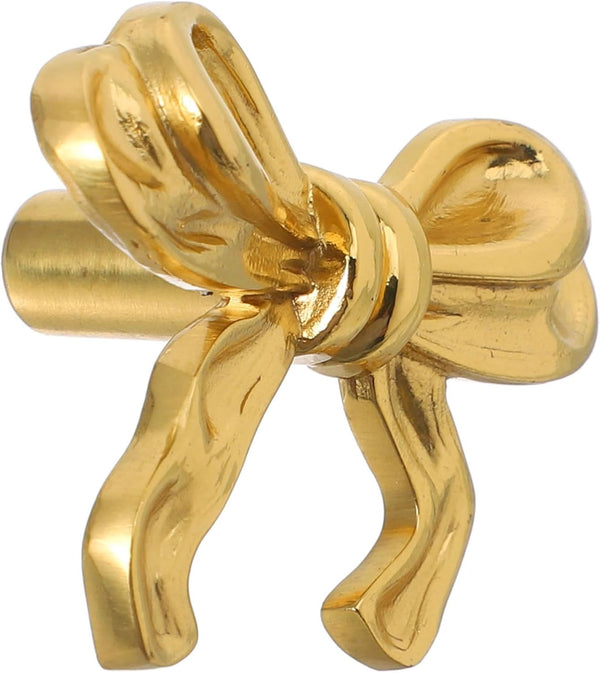Bow Cabinet Handles Stylish Brass Pull Knobs for Wardrobes Shoe Cabinets Bedside