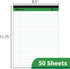 KAISA Legal Pads Writing Pads, Recycled Paper, 8.5"x11.75" Wide Ruled, 50 Sheets, Pack of 12 Pads, KSU-5293