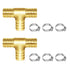 Joywayus 2Pcs 5/8" Hose Barb Tee T 3 Way Union Fitting for Water/Fuel/Air