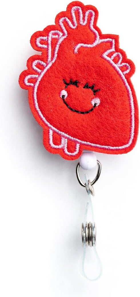 Nurse Badge Reel Retractable – Felt Badge Holder for Nurses, Students & Teachers – Cute Alligator Clip (Anatomical