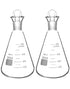 QWORK 500ml Iodine Flask with Stopper, 2 Pack Heavy Duty Borosilicate Glass Erlenmeyer Flask, Conical Shape
