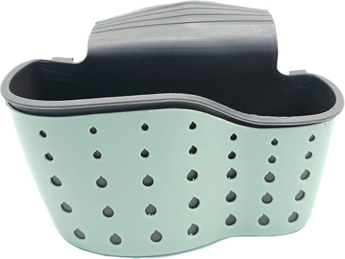 YYaaloa Sink Basket Strainers, Corner Sponge Caddy for Kitchen Sink Storage Holder (Style 2 - Sage Green and Gray)