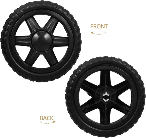 2pcs Cabilock Replacement Wheels for Shopping Cart Heavy Duty Rubber Foam Rolling Cart Wheels for Utility Black