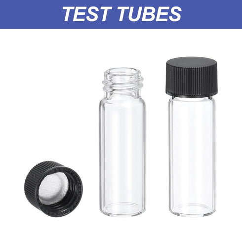 PATIKIL 4ml Clear Glass Vials, 100 Pack Leak-Proof Sample Vials with Screw Cap for Lab