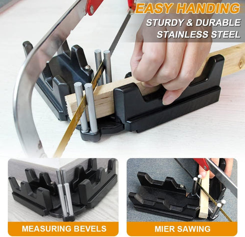 2-in-1 Mitre Measuring Cutting Tool for Home Improvement, Sawing Mitre Angles, Professional Woodworking