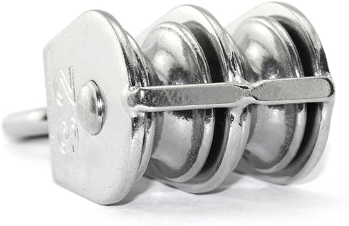 1PCS Lifting Double Pulley - Stainless Steel Heavy Duty Double Wheel Swivel Lifting Rope Pulley Block M32