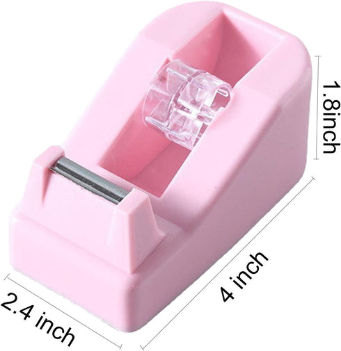 WELSTIK Desktop Office Tape Dispenser, Non-Skid Base for Packaging in Office, Restaurant, Pink