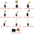 20Pcs Electric Motor Carbon Brushes, 10 Different Sizes, Replacement Parts for Carbon Brush Motors