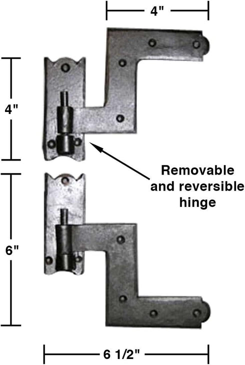 6.5" Renovators Supply Manufacturing Wrought Iron Lift-Off Pintle Shutter Hinges Black Colonial Window & Gate Hardware