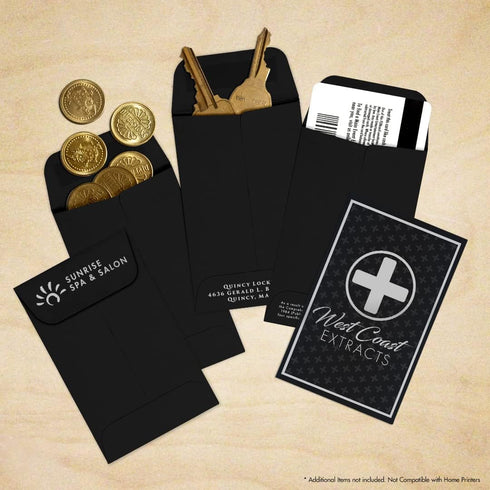 LUXPaper #1 Coin Envelopes, 2 1/4" x 3 1/2", Midnight Black, 50 Qty